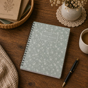 Sage Green Floral , Farmhouse, Cottage core Notebook