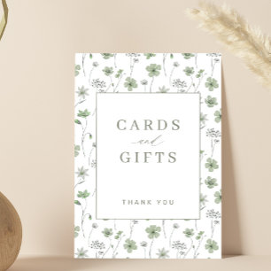 Sage green floral garden cards and gifts wedding poster