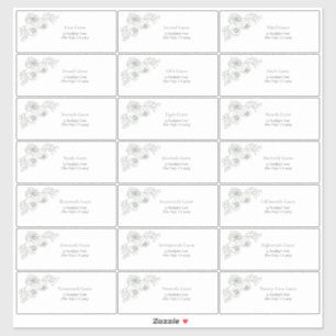 Sage Green Floral Line Art Guest Address