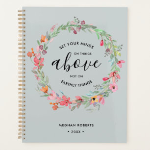 Sage Green Floral Modern Personalised Scripture Planner
