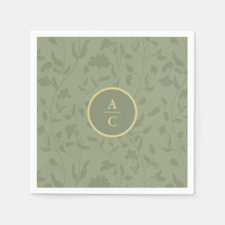 Sage Green Floral Napkin