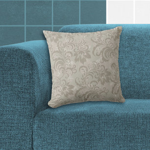 Sage Green Floral Pattern Cushion