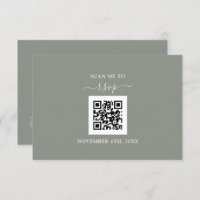 Sage Green Floral QR Code Add your URL Wedding