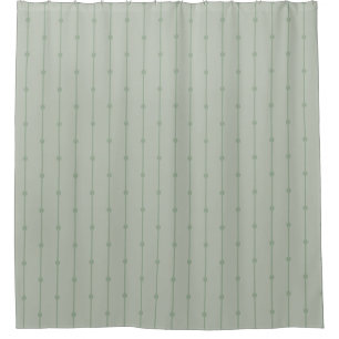 Sage Green floral stripe Shower Curtain