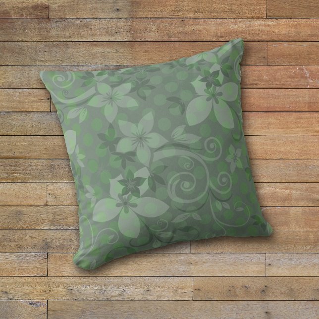 Sage Green Floral Swirl Cushion (Creator Uploaded)