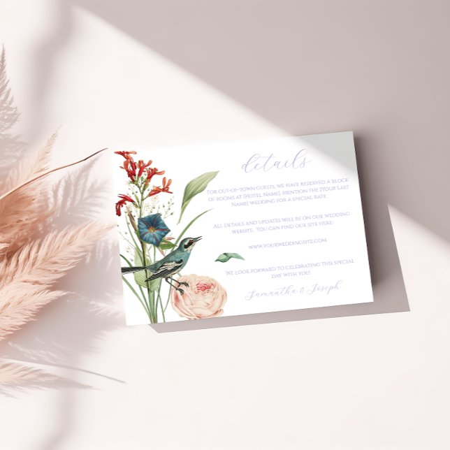 Sage Green Floral Wedding Details Card (Creator Uploaded)