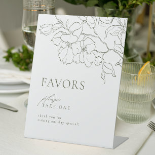 Sage Green Floral Wedding Favours Please Take One Pedestal Sign