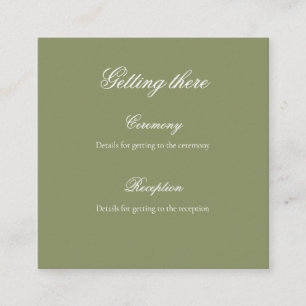 Sage Green Floral Wedding Gift Tag Enclosure Card