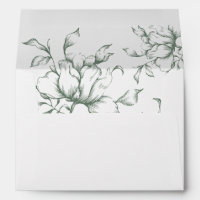 Sage Green Floral Wedding Invitation