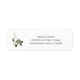 Sage Green Floral Wedding | Return Address Label