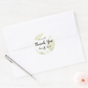 Sage Green Floral Wedding Thank You Stickers