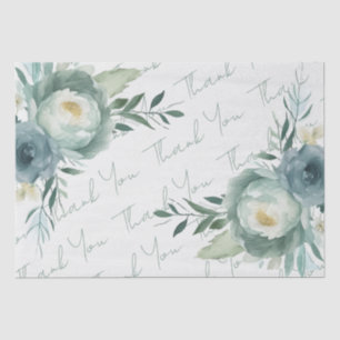 Sage Green Floral Wedding Tissue Paper