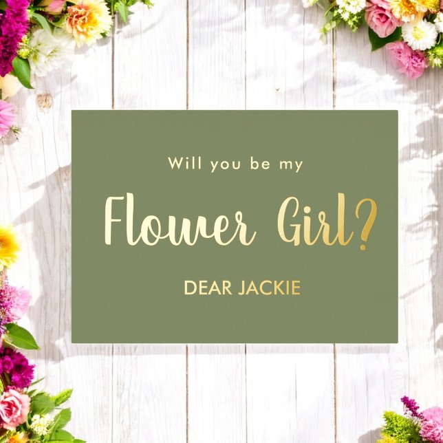 Sage Green Flower Girl Bridesmaid Proposal (Creator Uploaded)