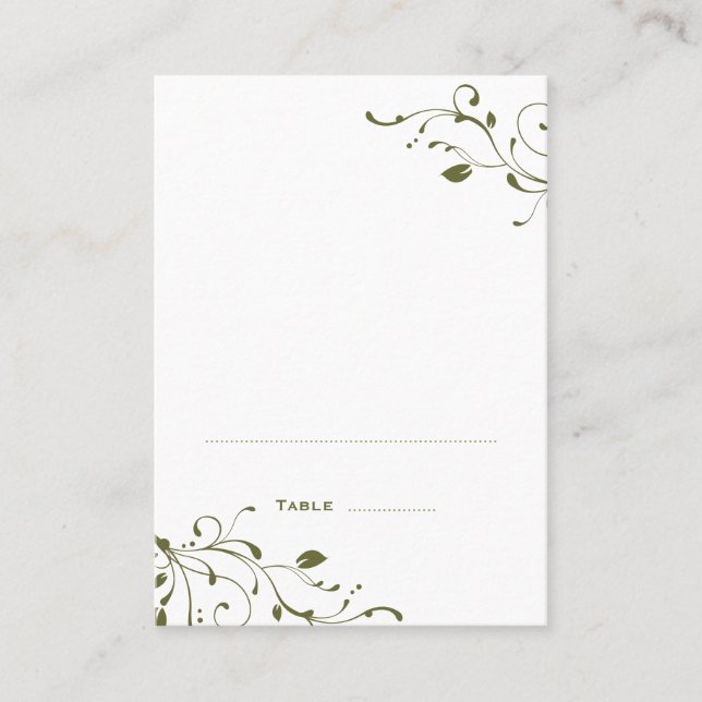 Sage Green Folded Place Cards (Front)