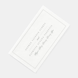 Sage Green Formal Calligraphy Elegant Framed Napkin