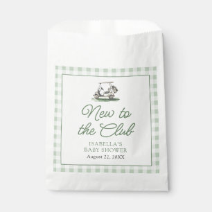 Sage Green Frame Golf New to the Club Baby Shower Favour Bag
