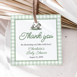 Sage Green Frame Golf New to the Club Baby Shower Favour Tags