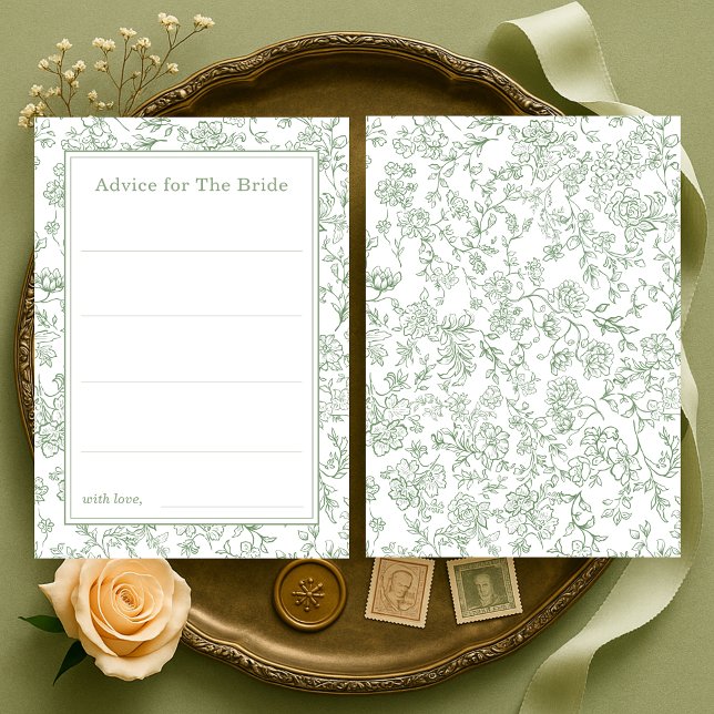 Sage Green French Advice for the Bride Invitation (Creator Uploaded)