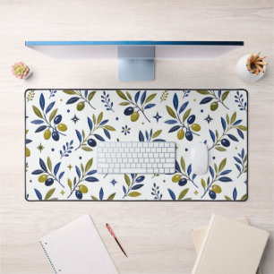 Sage Green French Country Olive Pattern  Desk Mat