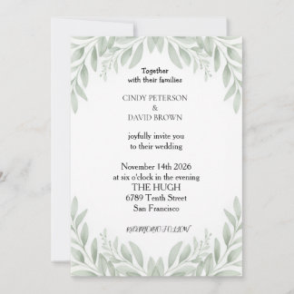 Sage Green French Floral Crest Elegant Wedding Card