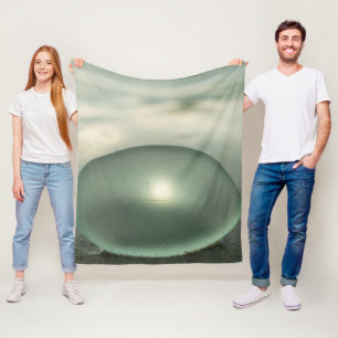 Sage Green Frosted Beach Glass Texture Muted Coast Fleece Blanket