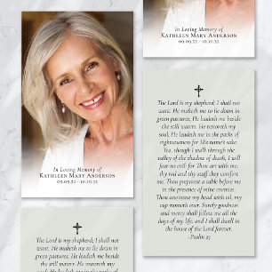 Sage Green Full Photo Memorial Prayer Card