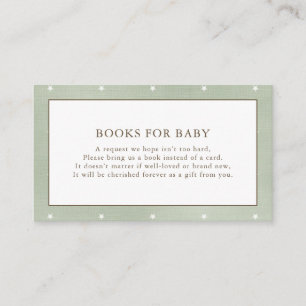 Sage Green Gender Neutral Books for Baby Enclosure Card