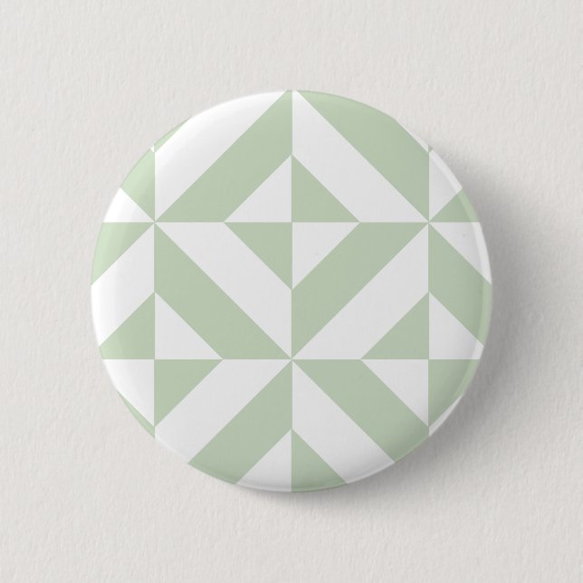 Sage Green Geometric Deco Cube Pattern 6 Cm Round Badge (Front)