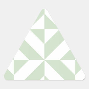 Sage Green Geometric Deco Cube Pattern Triangle Sticker