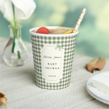 Sage Green Gingham and BowBaby Shower