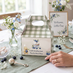 Sage Green Gingham Baby Duckling Cupcake Favour Bo Box