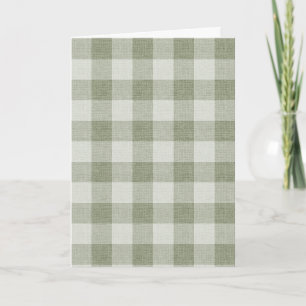 Sage Green Gingham Buffalo Check Linen Texture  Card