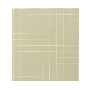 Sage Green Gingham Chequered Plaid Pattern Notepad