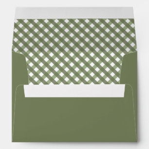 Sage Green Gingham Patterned Envelope