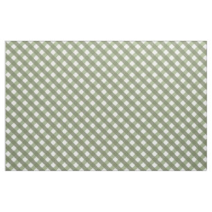 Sage Green Gingham Patterned  Fabric