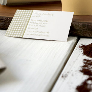 Sage Green Gingham Plaid  Business Card