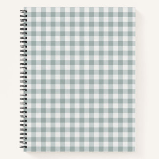Sage Green Gingham Plaid Stripe Notebook