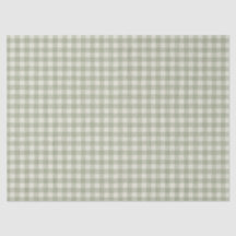 Sage Green Gingham Tissue Wrapping Paper