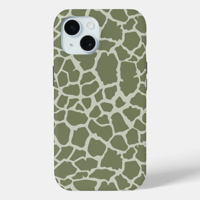 Sage Green Giraffe Print Case-Mate iPhone Case (Back)