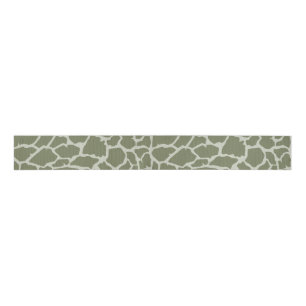 Sage Green Giraffe Print Grosgrain Ribbon