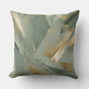 Sage Green Gold Beige Colour Cushion