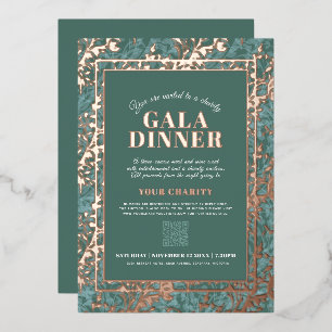 Sage green gold botanica pattern gala dinner event
