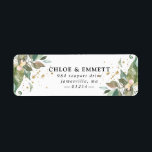Sage Green Gold Botanical Floral Return Address Return Address Label<br><div class="desc">Elegant hand-painted sage green leaves create chic and modern botanical borders along the side of this return address label. A touch of blush pink flowers and gold confetti add to the design. Your name and address are written in a classic upright and italics combination. This return address label is part...</div>