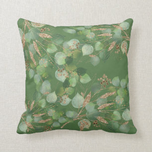 SAGE GREEN & GOLD EUCALYPTUS DOUBLE SIDED Cushion