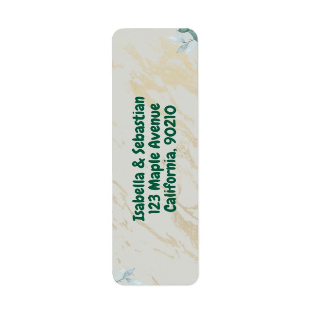 Sage Green & Gold Eucalyptus Return Address Label (Front)