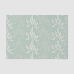 Sage Green & Gold Gum Leaf Pattern Leaves Tissue Paper