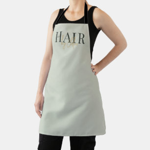 Sage Green Gold Hair Stylist Custom Text Apron