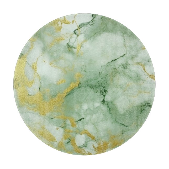  Sage Green Gold Marble  Cutting Board (Front)
