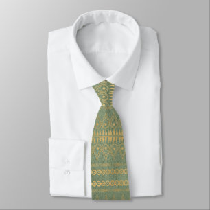 Sage Green Gold Pattern Tie