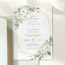 Sage Green Gold White Floral Wedding
